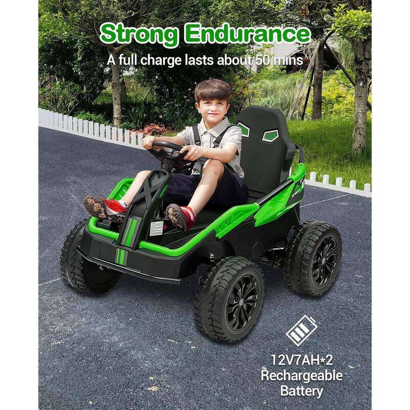 24V Kids Electric Car with Parent Control, 200W 4x4 Ride On Toy for Big Kids,4 Wheeler ATV