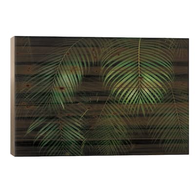 Palm Leaves Print On Wood by Dennis Frates - Multi-Color