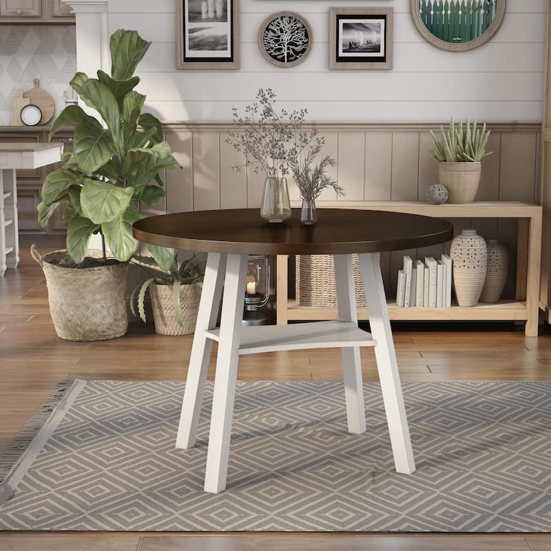 Jonah Farmhouse 47-inch Wood Drop Leaf Round Counter Height Table by Furniture of America