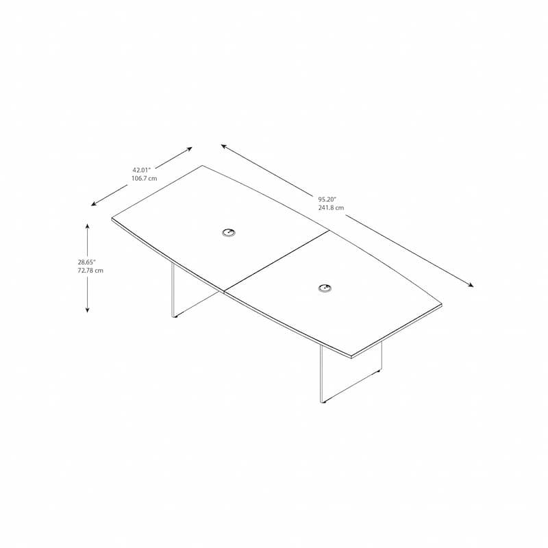 96W x 42D Conference Table with Wood Base by Bush Business Furniture