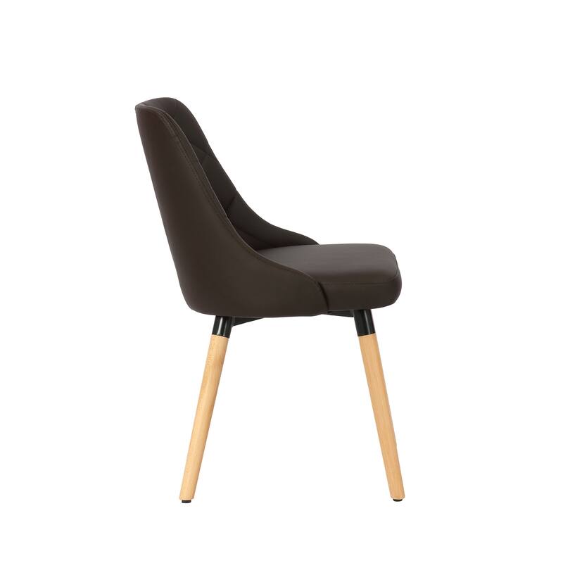 Porthos Home Dakari Dining Chairs, PU Leather Upholstery, Wooden Legs