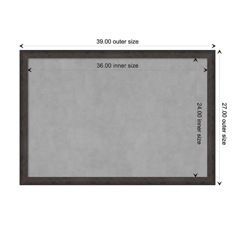 Amanti Art Dappled Black Brown Narrow Framed Magnetic Board - Board Size 36x24