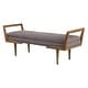 preview thumbnail 2 of 4, Uttermost Waylon 59 Inch Wide Wood Bench with Fabric Upholstery by