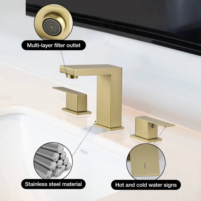 Topcraft Stainless Steel Two Handle Bathroom Sink Faucet
