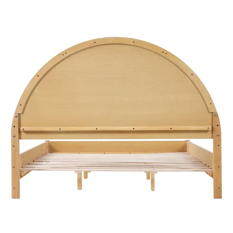 Christopher Knight Home - Modern Mid-Century Wooden Platform Bed with Arched Headboard