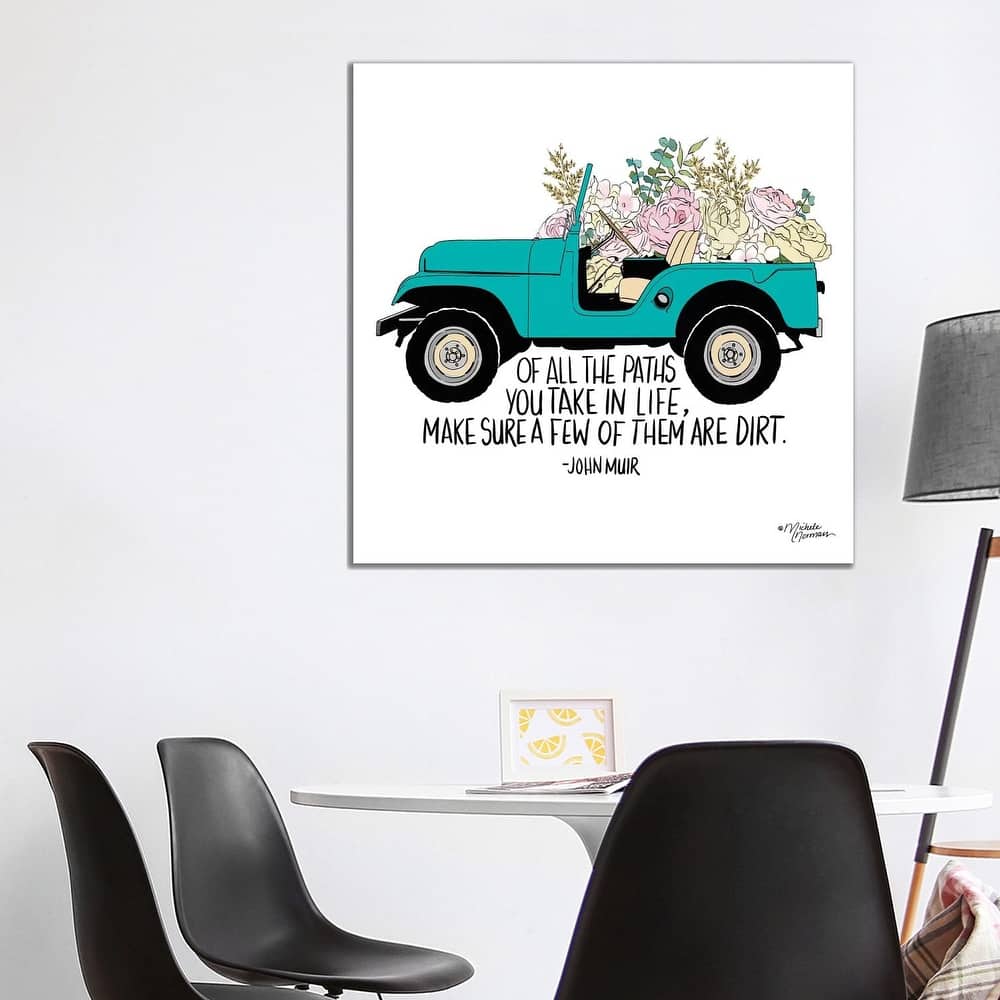 iCanvas "Floral Jeep" by Michele Norman Canvas Print