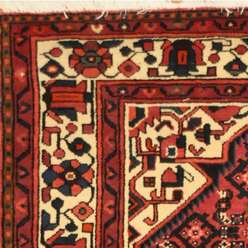 HERAT ORIENTAL Persian Hand-knotted Tribal Geometric Hamadan Wool Rug - 5'2 x 7'4