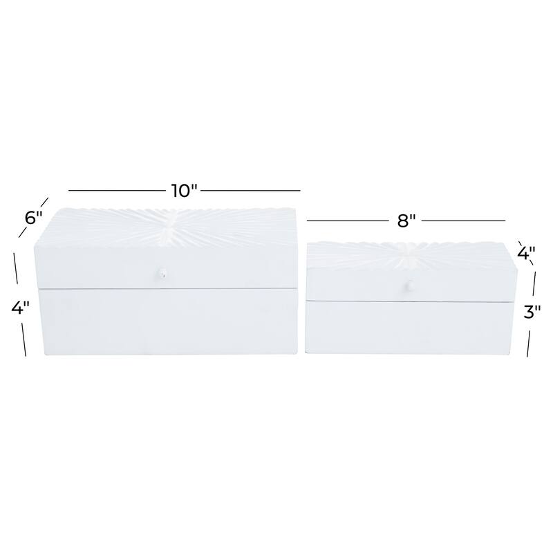 CosmoLiving by Cosmopolitan Wood Contemporary Boxes Wood 4 x 10 x 6 - S/2 10", 8"W