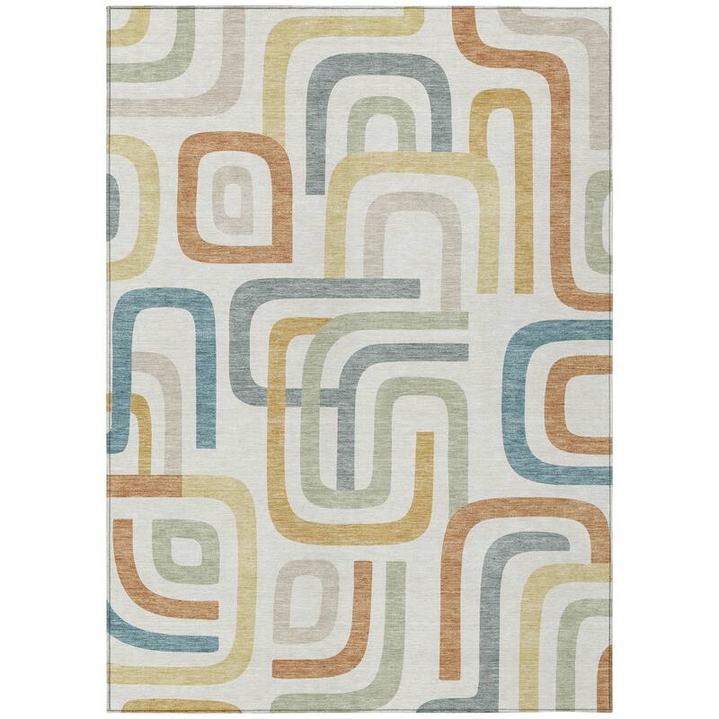 Machine Washable Indoor/ Outdoor Modern Penner Chantille Rug