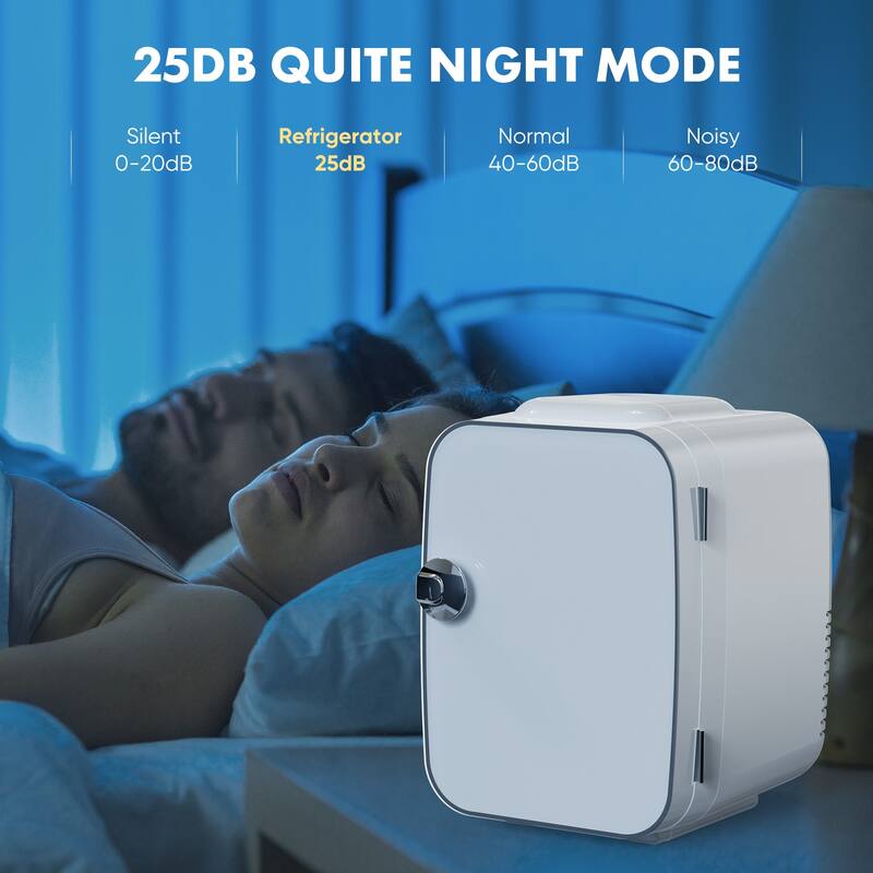 Portable Mini Refrigerator, 4L/6 Can Cooler & Warmer Fridge for Bedroom, Dorm, Car, Office