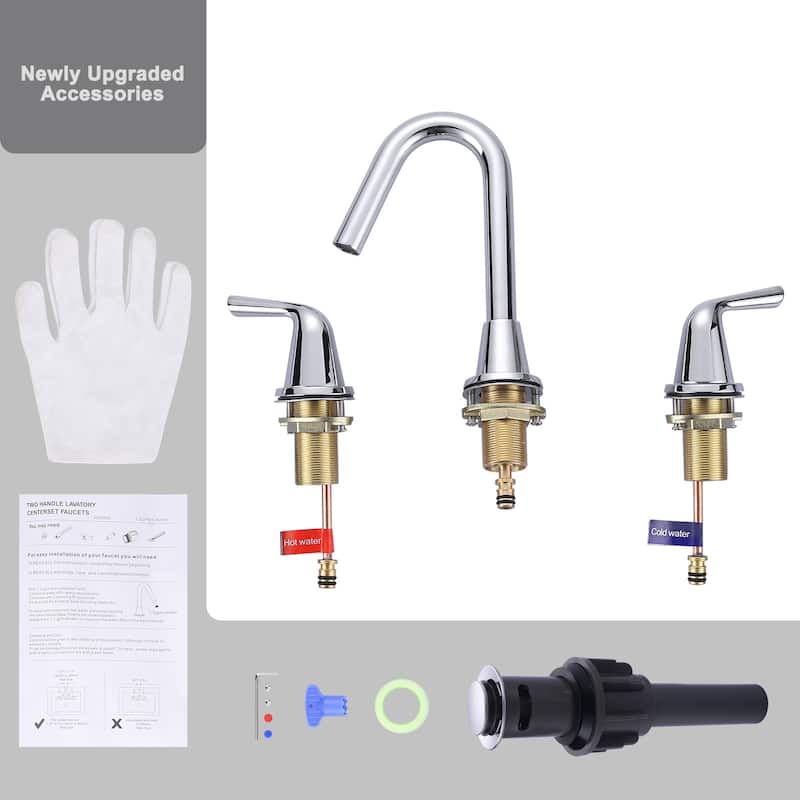 WOWOW 8 in. Widespread Double Handle Bathroom Faucet