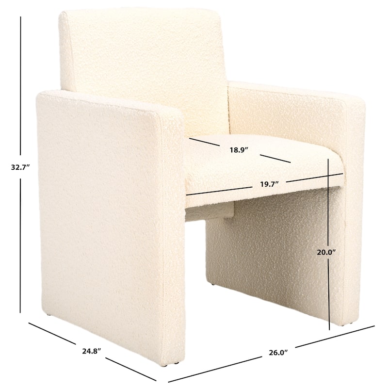 SAFAVIEH Couture Gunna Linen Arm Chair - 26" W x 25" D x 33" H - 26Wx25Dx33H