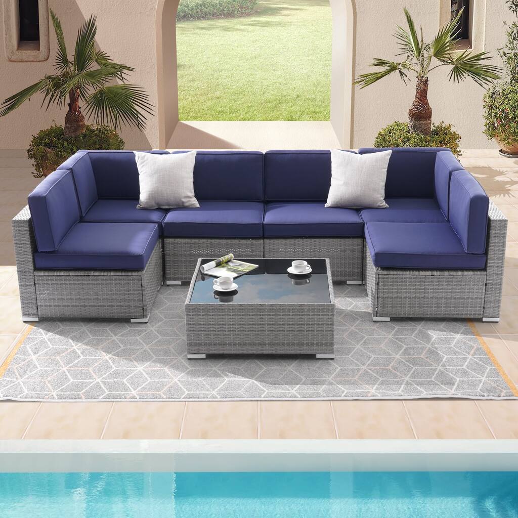 Bonosuki 7-Piece Patio Furniture Set All-Weather Conversation Sets