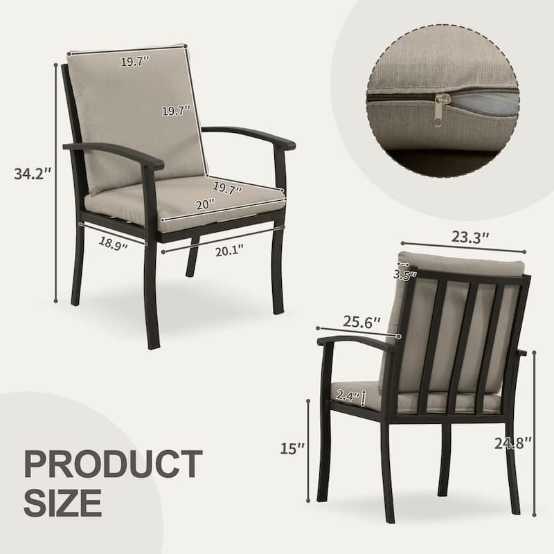 EGEIROS LIFE AluLux 9-Piece Aluminum Patio Dining Set with Washable Cushions