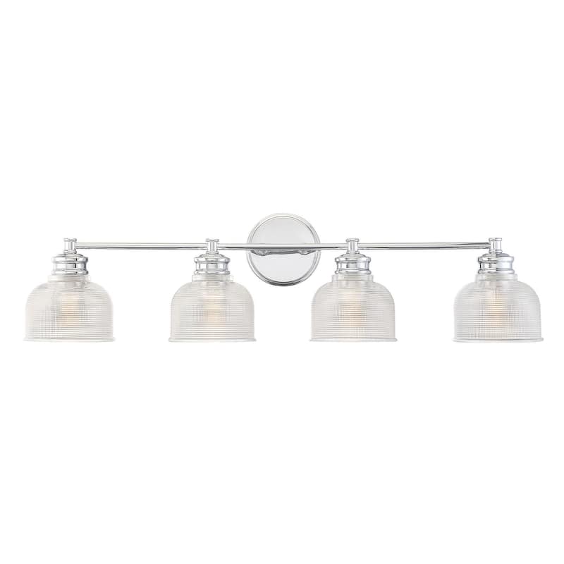 Meridian M80036 4 Light 32" Wide Bathroom Vanity Light with Halophane - Chrome