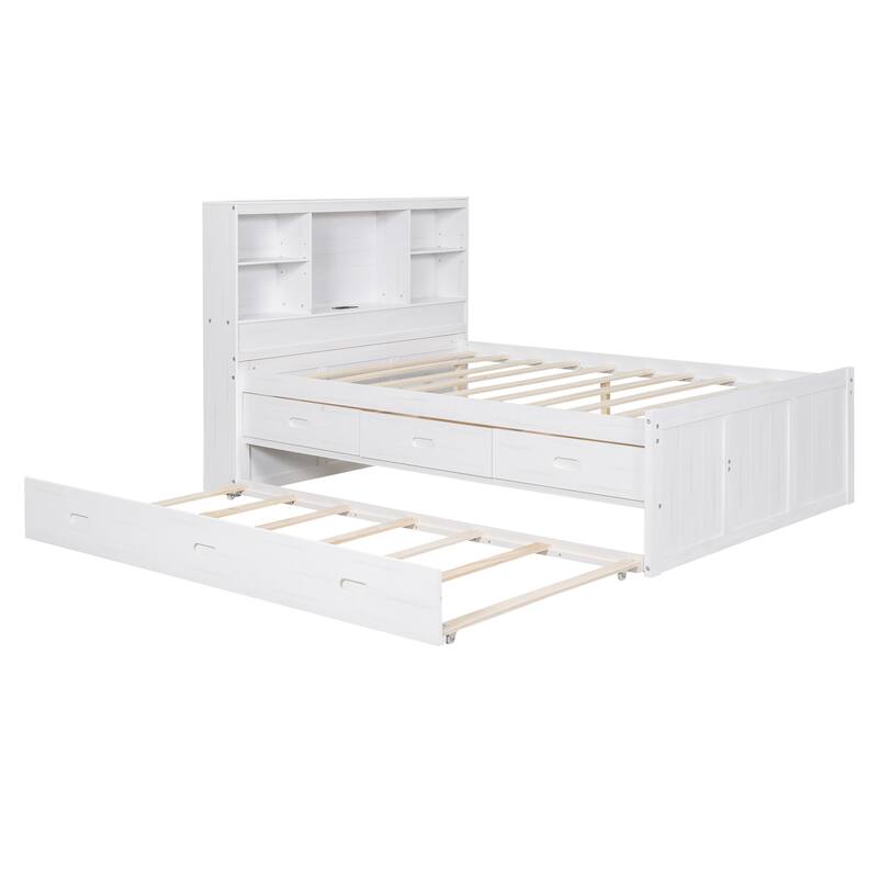platform bed with Storage Headboard