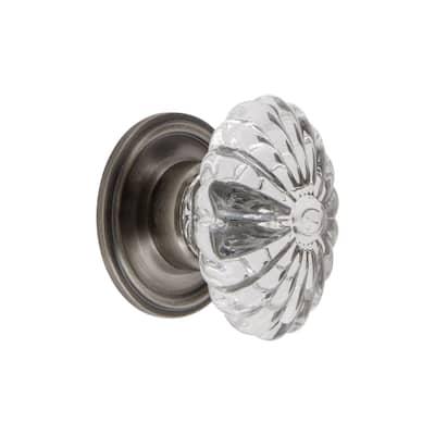 Grandeur BURG-CRYS-KNOB-GEO Burgundy 1-3/4" Vintage Flower Fluted