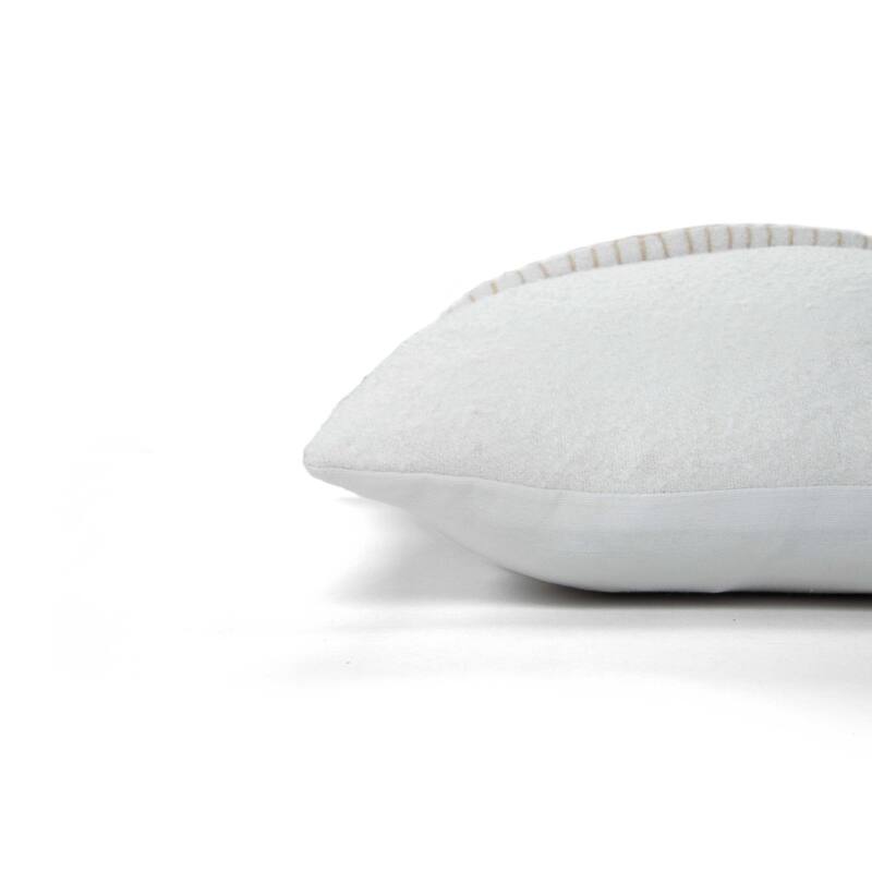 Rizzy Collection Beige and Ivory Stripe Modern Lumbar Throw Pillow