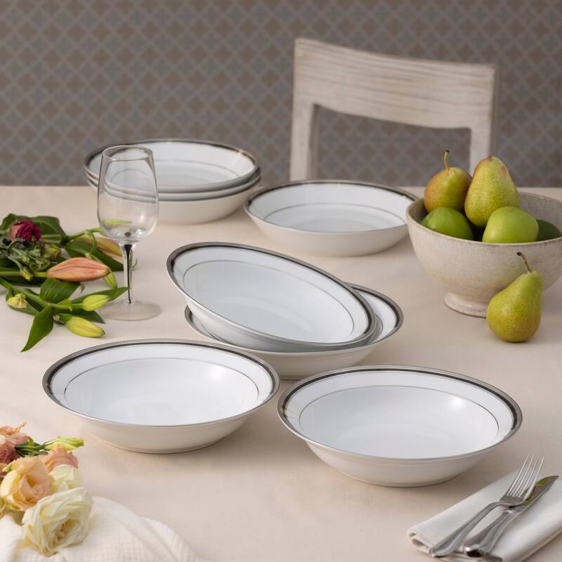 Austin Platinum Set of 4 Rim Dinner Bowls, 10", 25 oz.