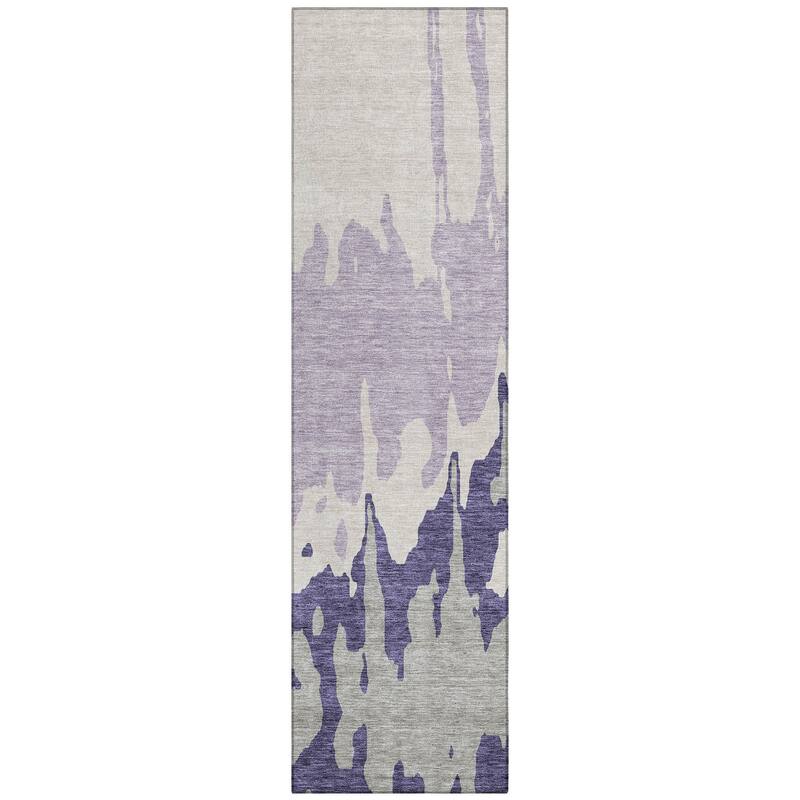 Machine Washable Indoor/ Outdoor Modern Abstract Chantille Rug