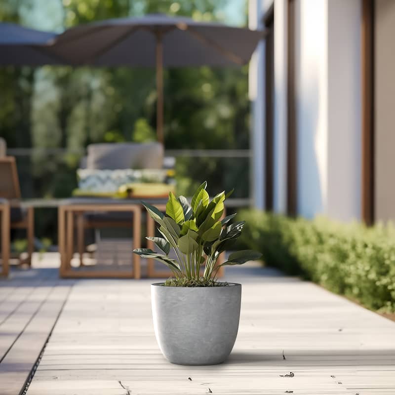 Tall Concrete Round Plant Pots / Large Indoor and Outdoor flower Planters