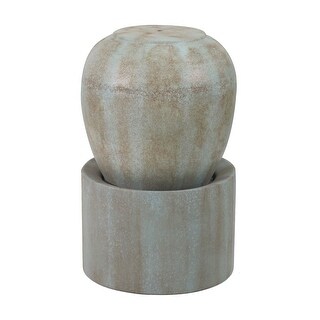 A&B Home Outdoor Cement Urn Fountain - Gray/Green