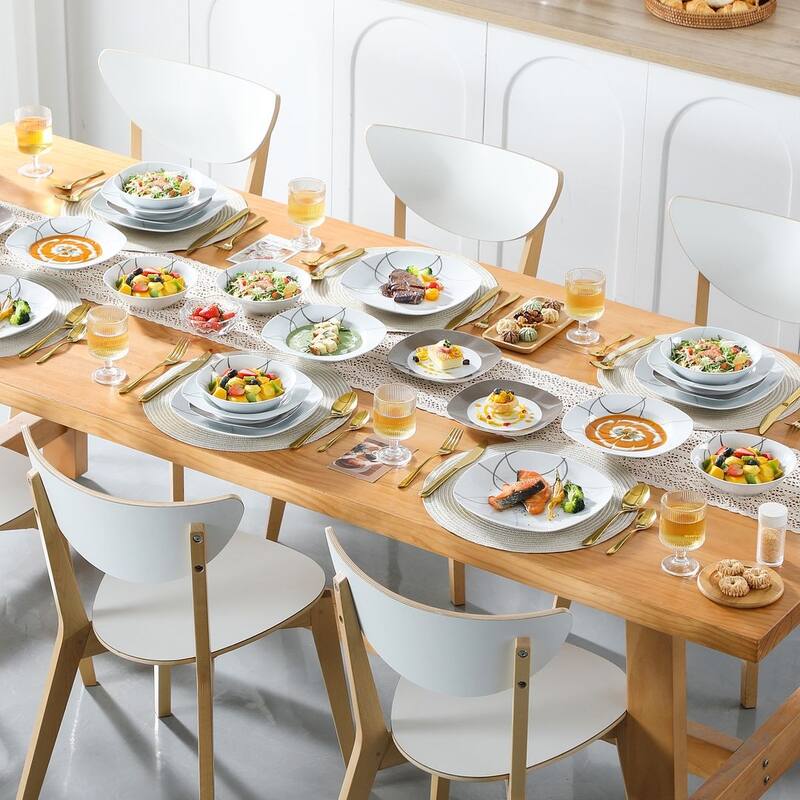 VEWEET Nikita Porcelain Dinnerware Set (Service for 6) - set of 12