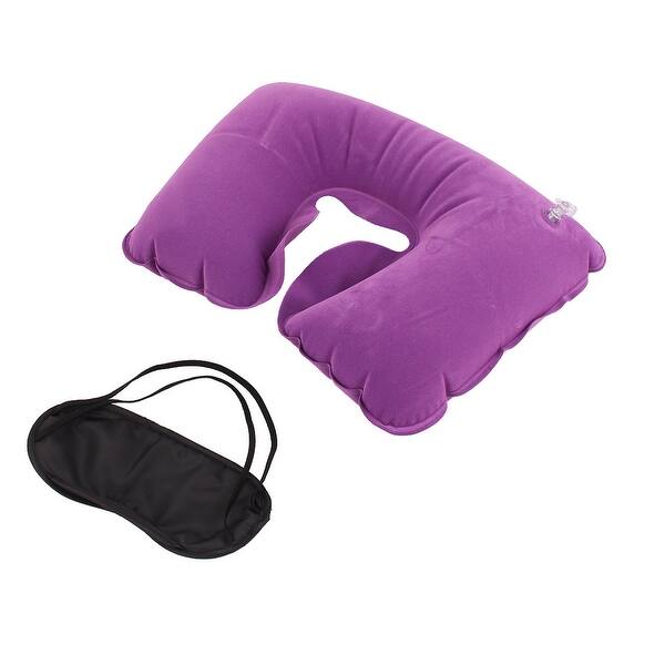 Shop Travel Sleeping Inflatable U Shaped Neck Pillow Eye Mask