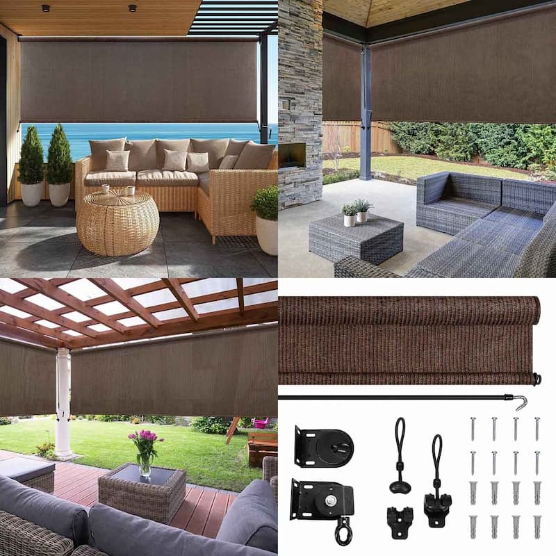 Lumi Home Furnishings UV Blocking Fade Resistant Fabric Exterior Roller Shade