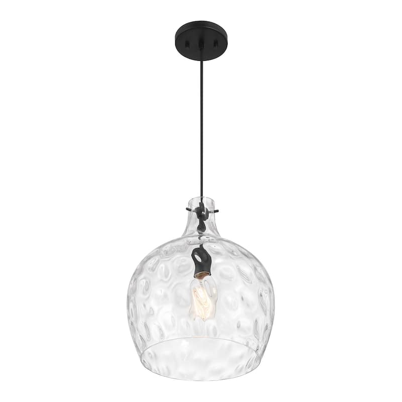 Bellevue SHP75279 13" Wide Pendant with Clear Hammered Glass Shade