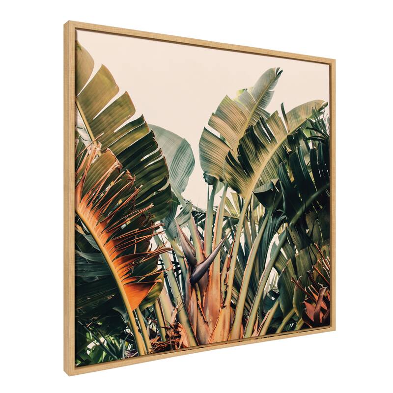 Kate and Laurel Sylvie Hue 2 Framed Canvas by Alicia Bock - 30x30 - Natural