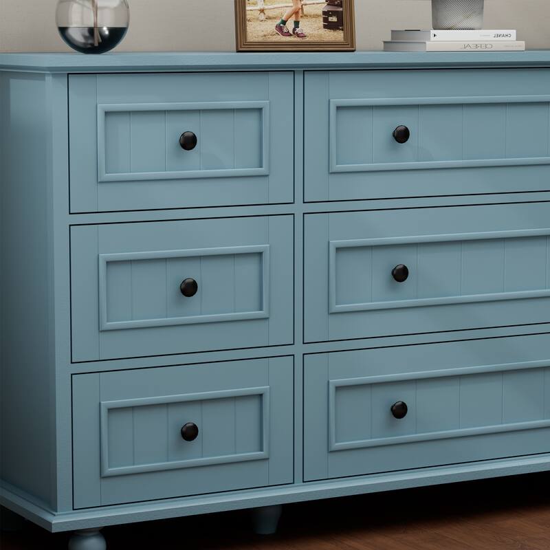 Vintage 9-Drawer Dresser Retro Storage Cabinet with Solid Legs