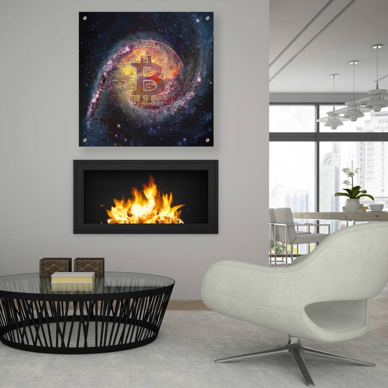 Epic Art 'Bitcoin Galaxy', Acrylic Glass Wall Art