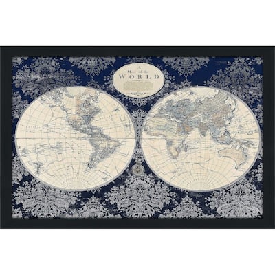 "Blue Map of the World (Horizontal)" Print on Acrylic