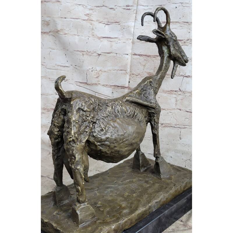 Pablo Pico She Goat 1952 Bronze Statue Sculpture Replica Figure Marble Base