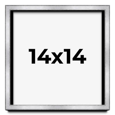 14x14 Shadow Box Frame Silver | 1.375 Inches Deep Real Wood
