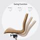 Set of 2 Modern Office Chairs, Upholstered PU Leather Ribbed Armless Mid Back with Metal Frame, Adjustable Height, Tilt