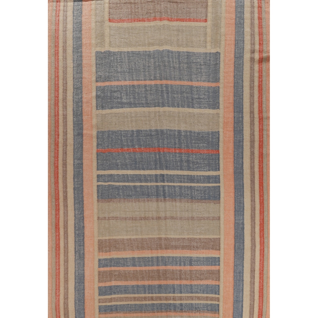 Hand Woven Oriental 100% Jute Carpet Southwestern Modern Multi-Colored Kilim Area Rug - 13' 2'' X 10' 3''