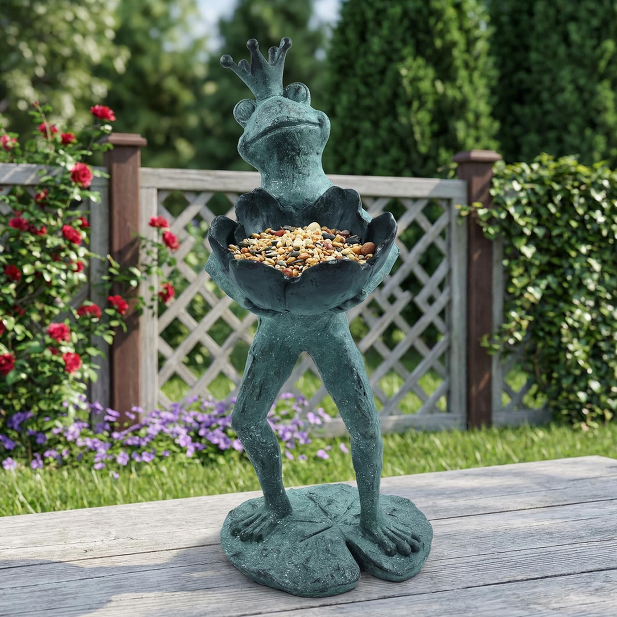 Hi-Line Frog Prince Bird Feeder