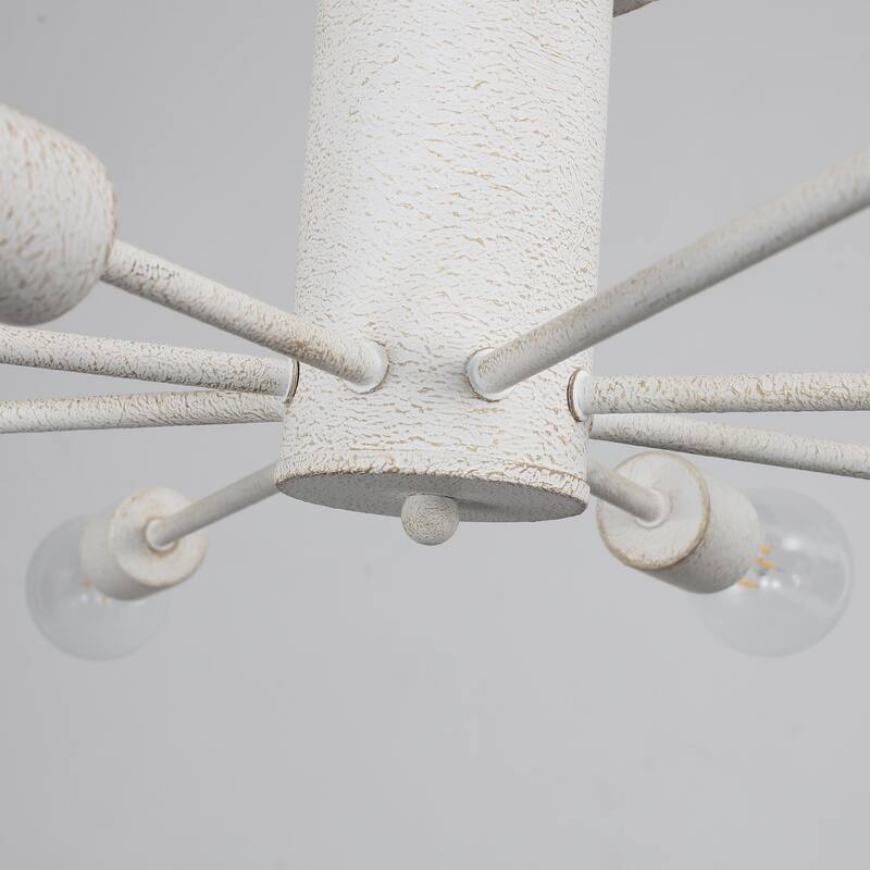 8-Light Sputnik Chandelier, Semi-Flush Mount Ceiling Light with Sputnik Shade for Living Room Kitchen Island Dining Foyer