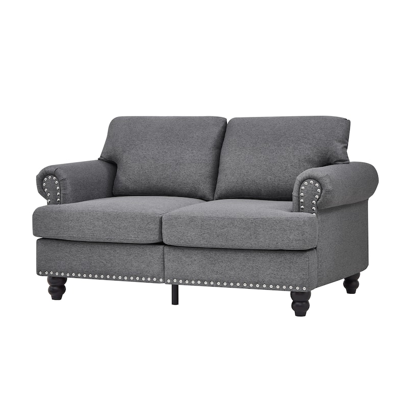 Roomfitters 59.5" Modern Classic Loveseat, Upholstered Fabric Couch with Tufted Design for Living Room