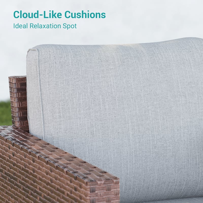 BONOSUKI Patio Outdoor Couch,3-Seater Furniture with Removable Cushion