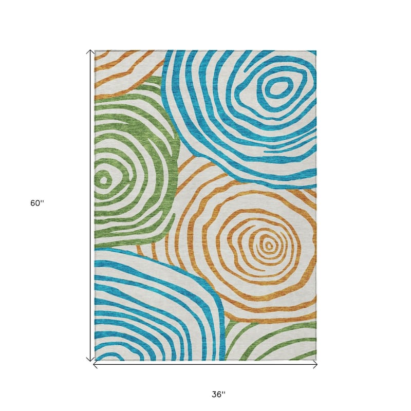 HomeRoots Abstract Transitional Rectangle Outdoor Rug