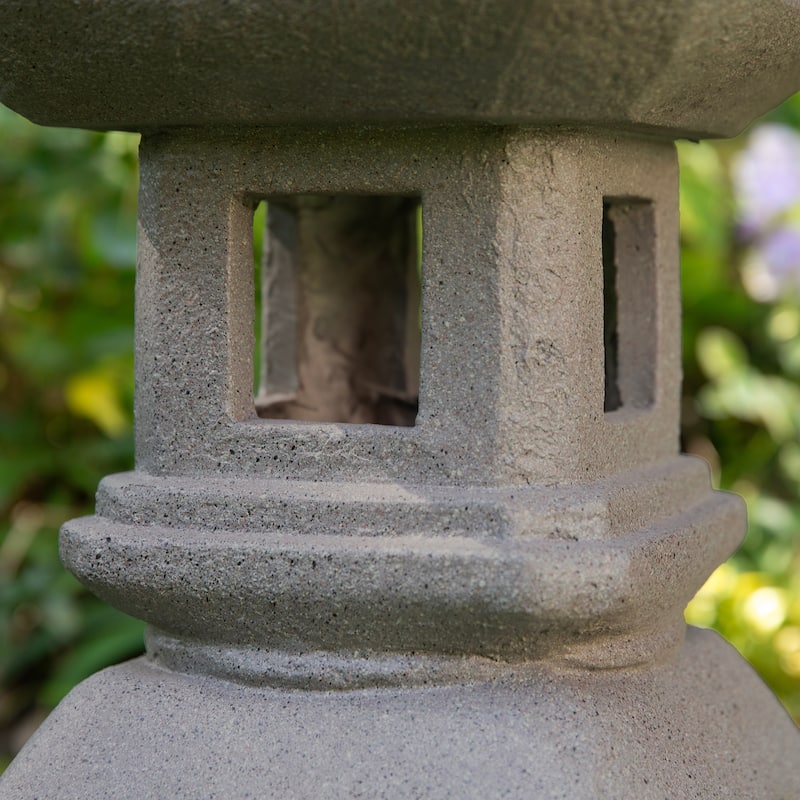 Glitzhome MGO Faux Concrete Pagoda Garden Statue Indoor and Outdoor Decoration