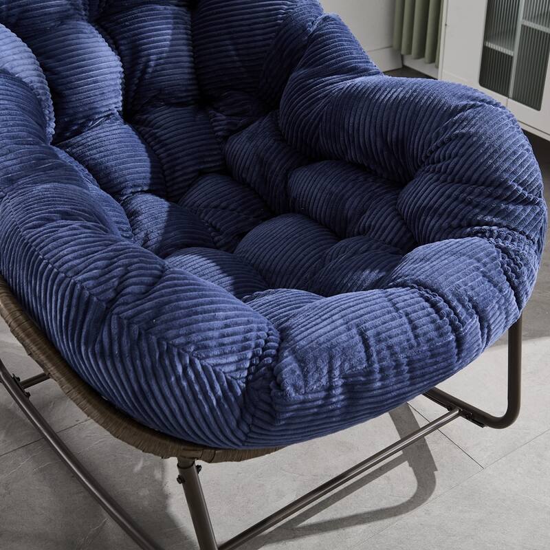 Rocker Recliner Chair Rattan Rocking Chair with Padded Cushion