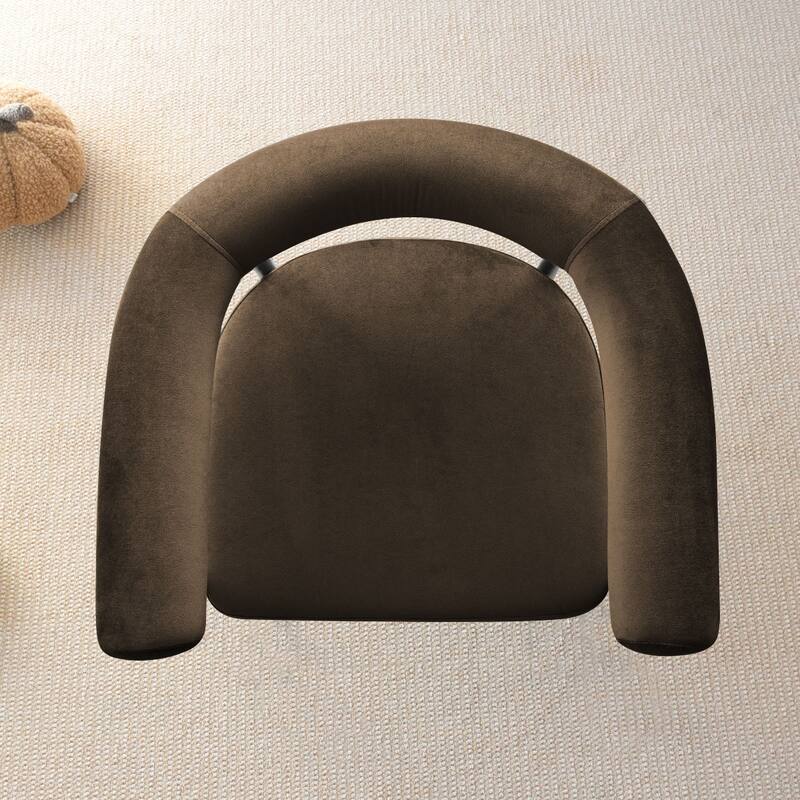 Modern 24" Upholstered Velvet Solid Back Counter Stool with Arms