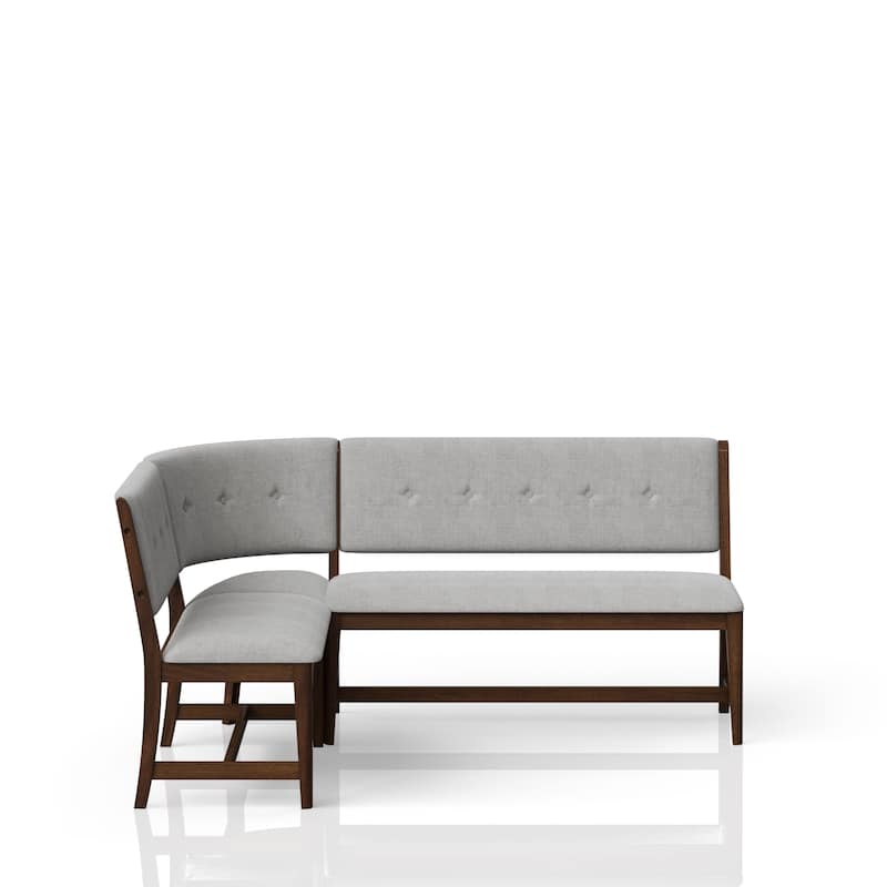 Curved Dining Bench Mid-Century Modern Upholstered Curved Bench - Beige