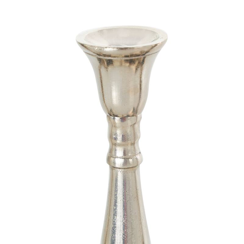 Silver Aluminum Candle Candelabra with Candle Plate