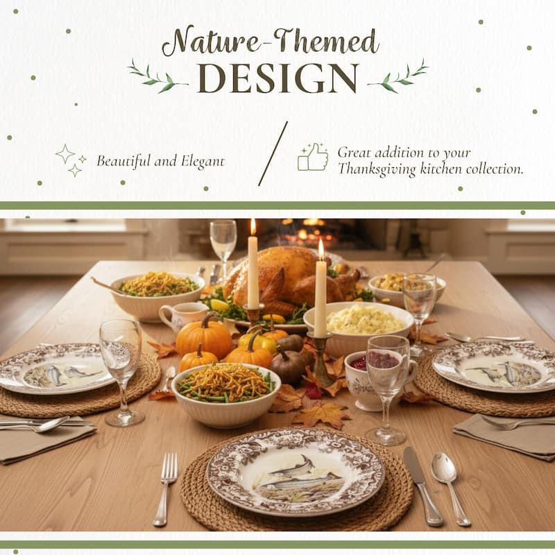 Spode Woodland Dinner Plate Fish Collection - 10.5 inch