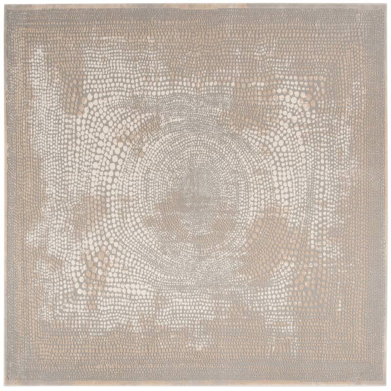 SAFAVIEH Meadow Shakila Modern Abstract Rug - 4' Square - Ivory/Grey - Square